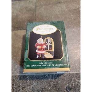 Hallmark 1997 Jolly Old Santa mini ornament Xmas decor